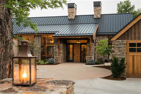 stone and metal house|rustic metal house ideas.